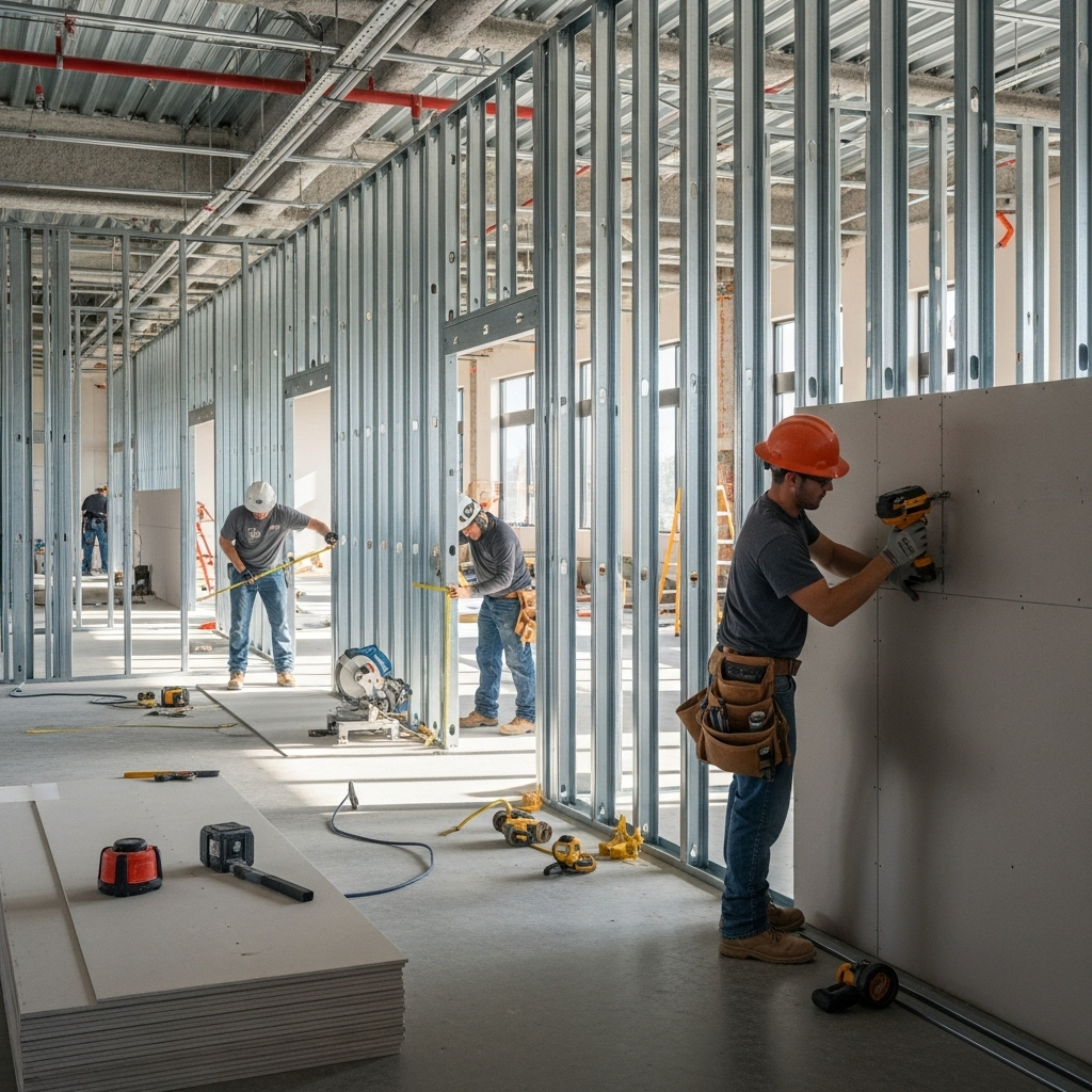 Commercial tenant finish-out service by Terra Renovations for Dallas office space.