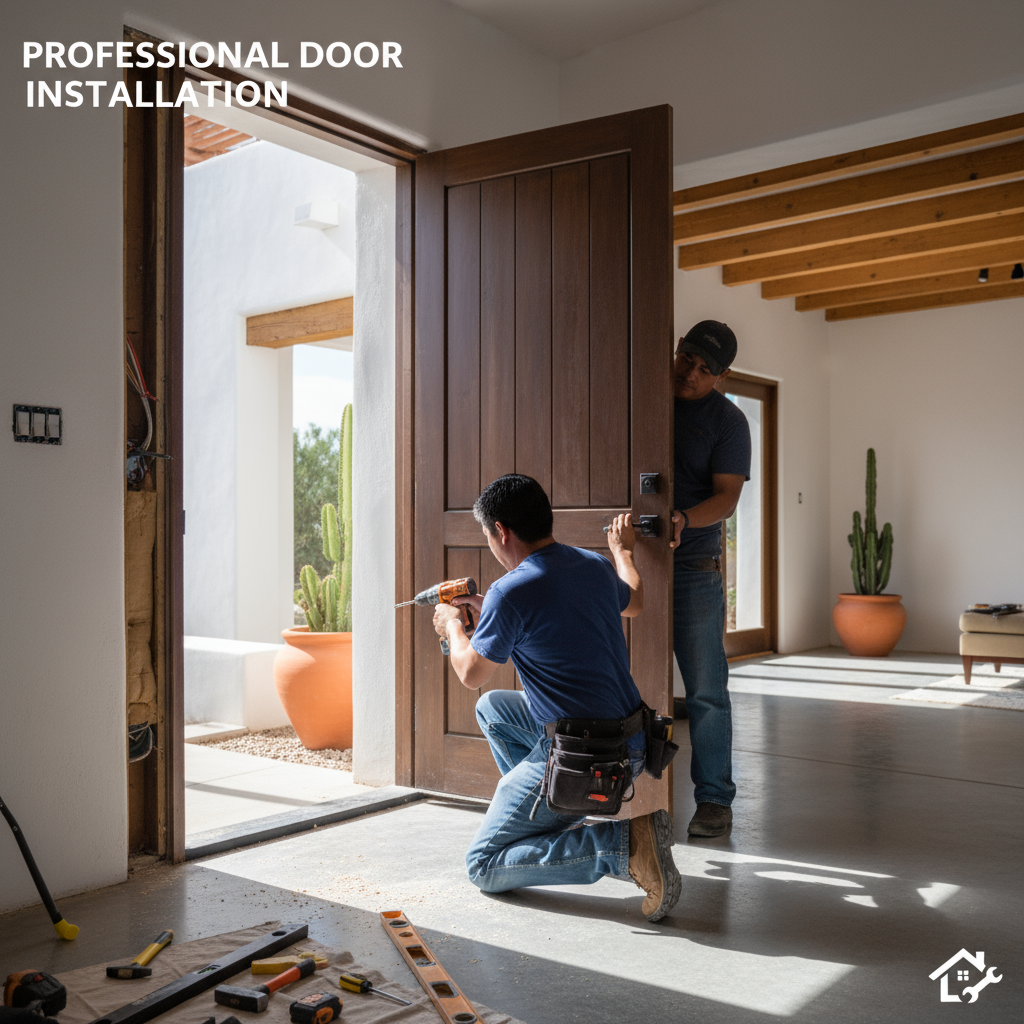 Bedroom door replacement and installation in Forney by Terra Renovations.